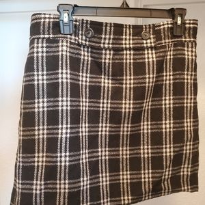 Ann Taylor Loft black and white plaid skirt NWT